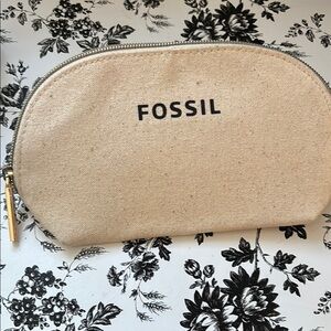 Fossil Canvas Pouch in Cream
